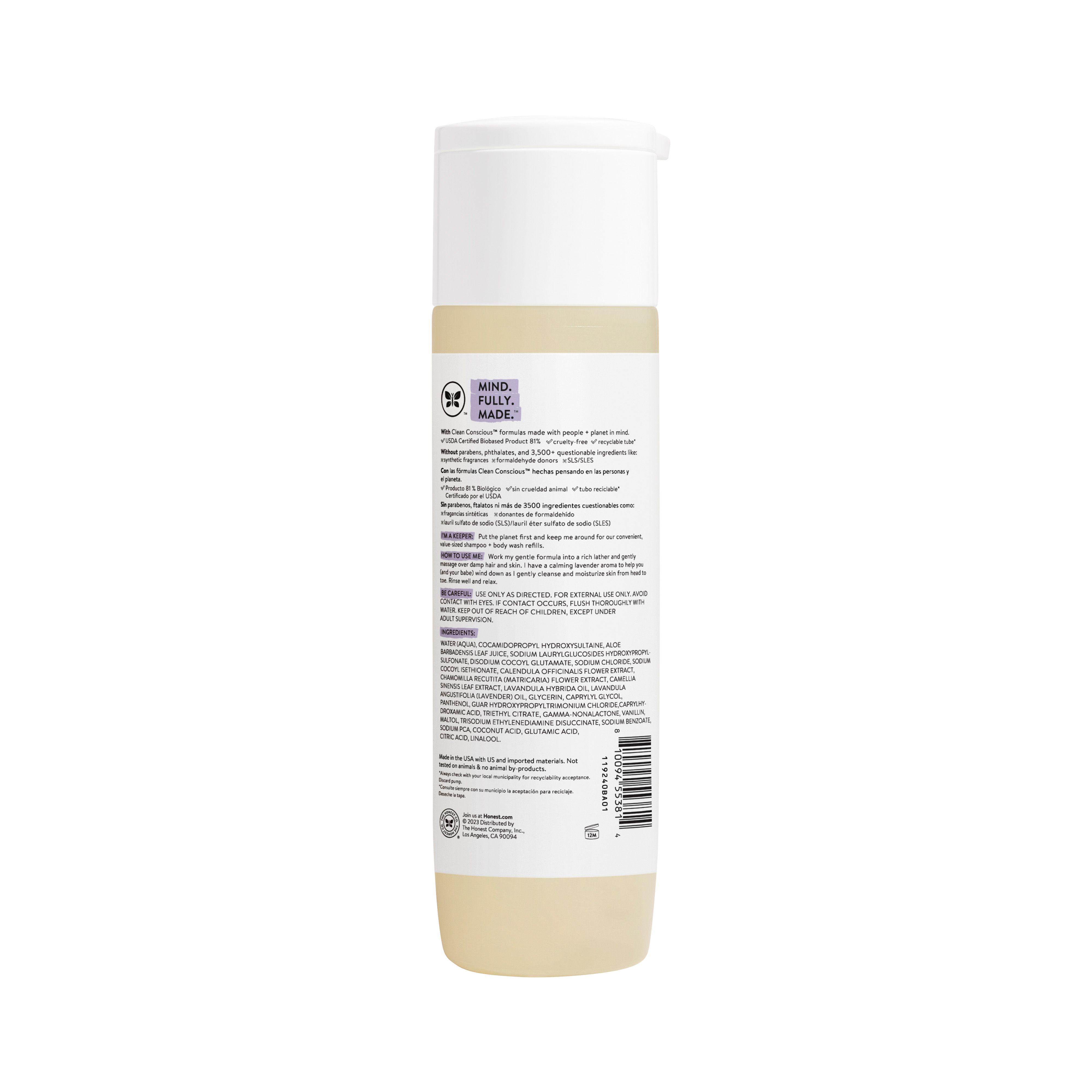 Honest Baby 2-in-1 Shampoo and Body Wash, Calm Lavender photo 6