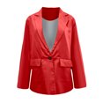 thumbnail image 4 of Lilgiuy Women Casual Long Sleeve Solid Turndown Collar Buttons Coat(Red,16) Winter Dresses for 2022, 4 of 5
