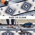 thumbnail image 5 of Blue Boho Outdoor Rug for Patio/Deck/Porch, Non-Slip Large Area Rug 3 x 5 Ft, Southwestern Ethnic Aztec Retro Geometric Indoor Outdoor Rugs Washable Area Rugs, Reversible Camping Rug Carpet Runner, 5 of 8