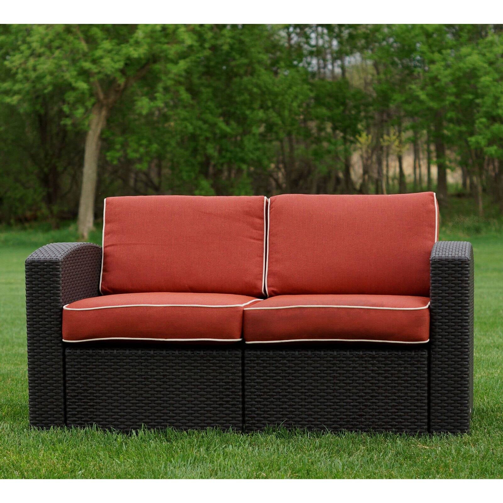 Strata Furniture Cielo Patio Wicker Loveseat