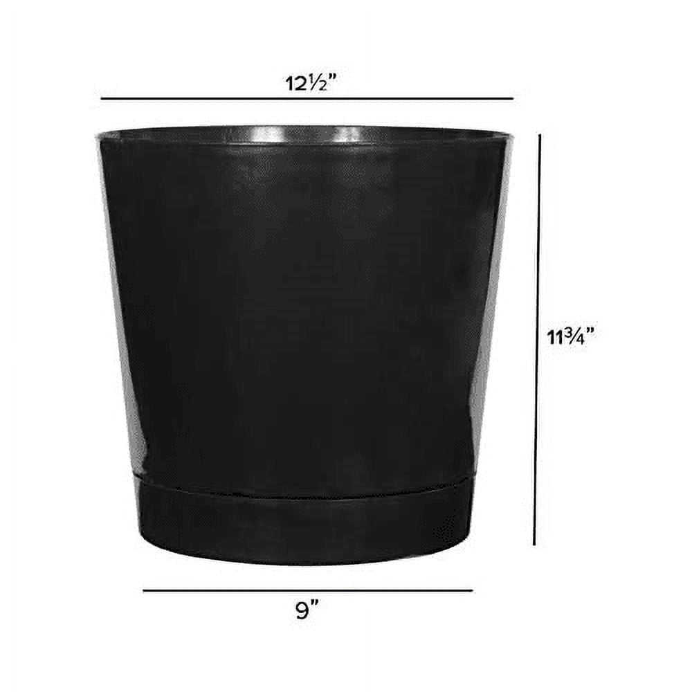 Root & Vessel Majestic Full Depth Cylinder Planter, Black, 12"