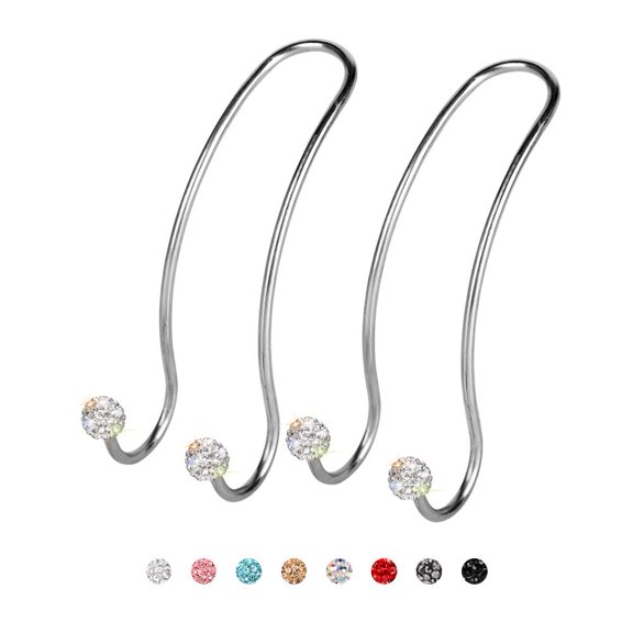Fymlhomi Auto Hooks Bling Car Hangers Organizer Seat Headrest Hooks Strong and Durable Backseat Hanger Storage Universal for SUV Truck Vehicle 2 Pack (White)