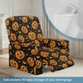 thumbnail image 3 of Xoenoiee Pumpkin Moon Star Pattern Recliner Chair Cover Stretch Lazy Boy Non Slip Covers for Recliner with Pockets Soft Jacquard Reclining Sofa Slipcovers Furniture Protector with Elastic Bottom, 3 of 7