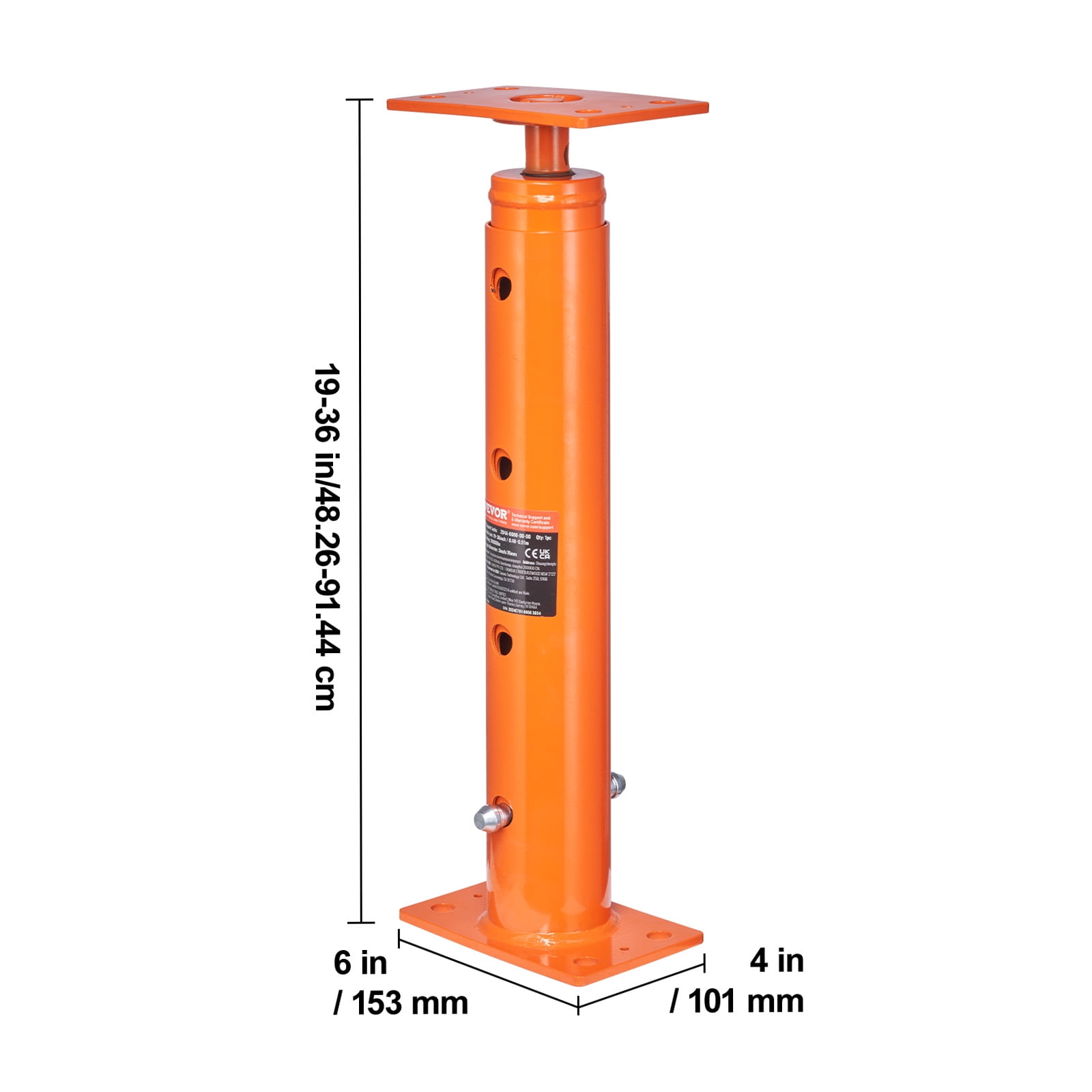 VEVOR House Floor Jack, 19"-36" Height Range, 18000 lbs Max Load Capacity, Adjustable Support Beam Basement Jack Post Pole for Leveling, Lift Support Steel Telescoping Jack Post for Temporary Support