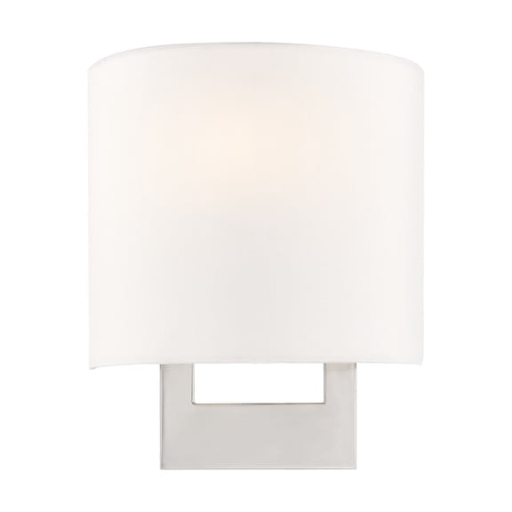 Livex Lighting 8" 1-Light Contemporary Metal ADA Wall Sconce in Brushed Nickel