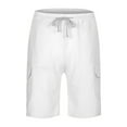 HCNTES Men's Linen Shorts Casual Elastic Waist Summer Beach Shorts