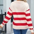 thumbnail image 6 of Qetyuw Color Block Knitted Sweaters for Women Casual Deep V Neck Jumpers Ribbed Knit Long Sleeve Loose Fit Sweater, 6 of 7