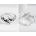 thumbnail image 4 of Anillo ajustable con alas de murciélago. Anillo abierto exquisito. Joyería de moda para hombre y mujer. Anillo abierto ajustable., 4 of 7