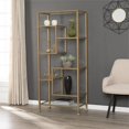 thumbnail image 2 of SEI Furniture Jaymes Metal-Glass Asymmetrical Bookcase in Soft Gold, 2 of 3