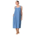 thumbnail image 2 of Aria Women's Sleeveless Long 100% Cotton Nightgown in 46", Sizes XS to 5X, 2 of 6