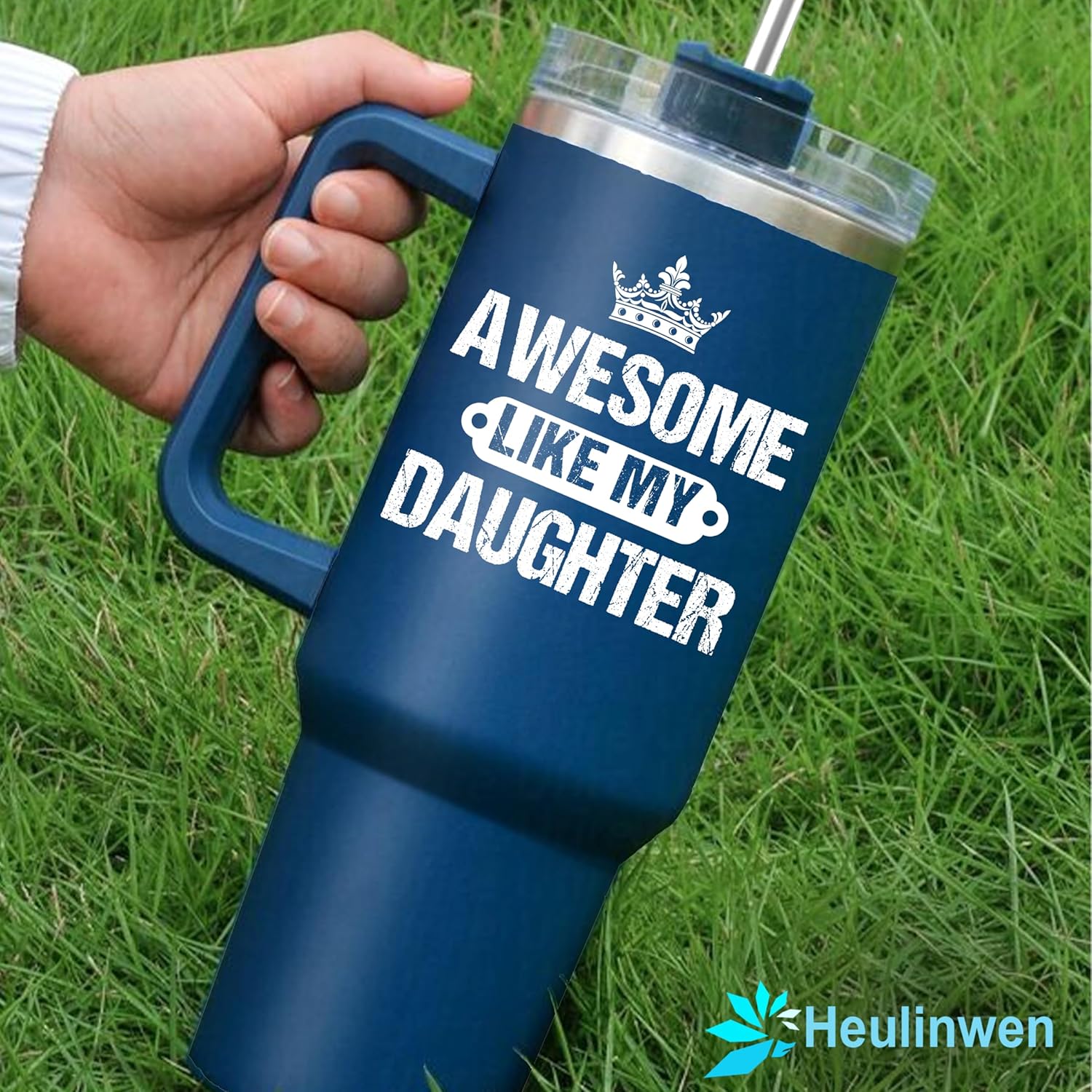 Funny Birthday Gift For Dad From Daughter, Awesome Like My Daughter Tumbler 40oz, Christmas Father''s Day Gift For Dad, Father In Law Birthday Gift From Daughter In Law, New Bonus Dad Gift