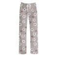 thumbnail image 6 of Women Pajama Pants Long Comfy Casual Drawstring Stretch Wide Leg Lounge Pants Fashion Color Block Pajs with Pockets, 6 of 6