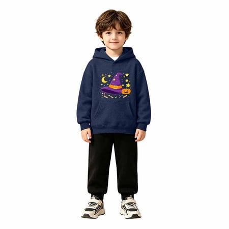Kiijoy Boys Halloween Graphic Hoodie Long Sleeve Pullover Sweatshirt Sizes 11-12Y