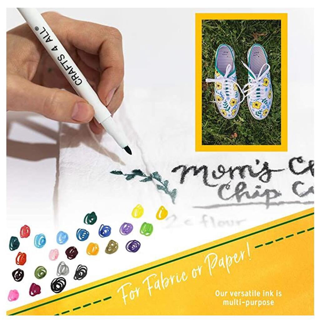 Wxqbjtam 24x Fabric Paint Pens Set 2.0mm DIY T-shirt Bag Art Painting Writing Drawing