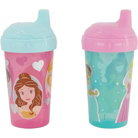 Disney Baby Princess Sipper Cups | 10 Ounce Princess Sippy Cup Pack of Two with Straw and Lid