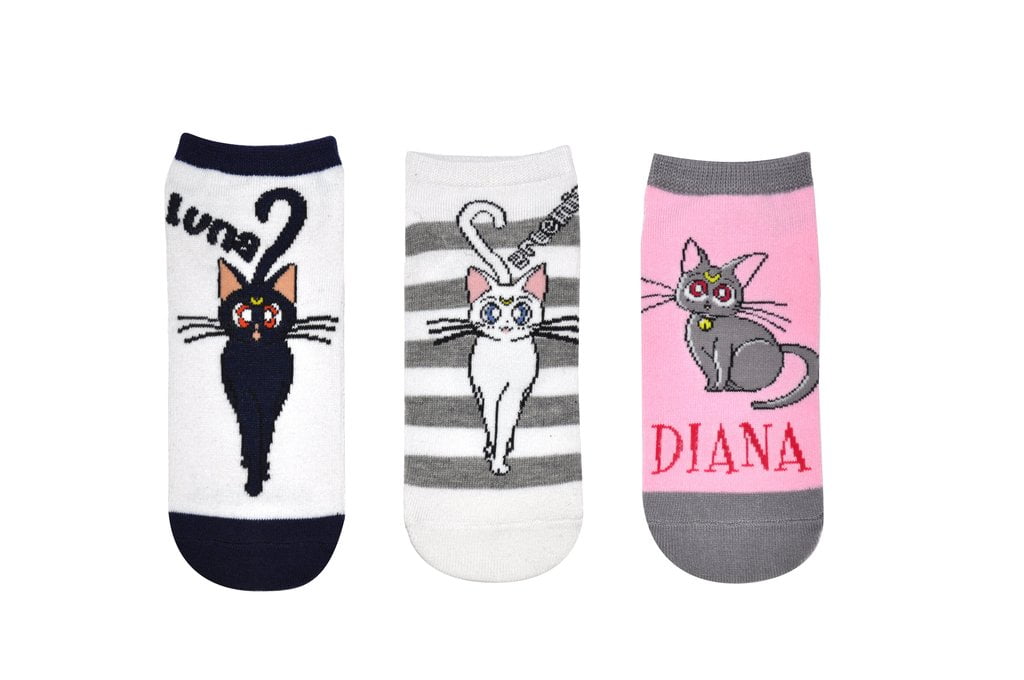 Anime Sailor Moon Socks Luna Artemis Diana Cats Low Cut Women Cotton Blend Sock