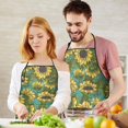 thumbnail image 5 of Blue Sunflower Vine Leaf Pattern Apron-Garden Aprons for Women with Pockets-Cotton Linen Waterproof Kitchen Cooking Gardening Aprons Adjustable for Kitchen,Cooking,BBQ and Salon 33x27 Inch, 5 of 7