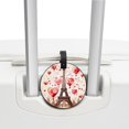 thumbnail image 3 of Eiffel Tower Valentine's Day Set of 2pcs PU Leather Round Suitcase Tags with Privacy Cover and Name ID Tag - Ideal for Travel Luggage, Handbags, Backpacks, School Bags, 3 of 6