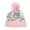 Pink, variant on Women Sequin Knitted Beanie Hat with Pom-Pom Shiny Bling Skull Cap
