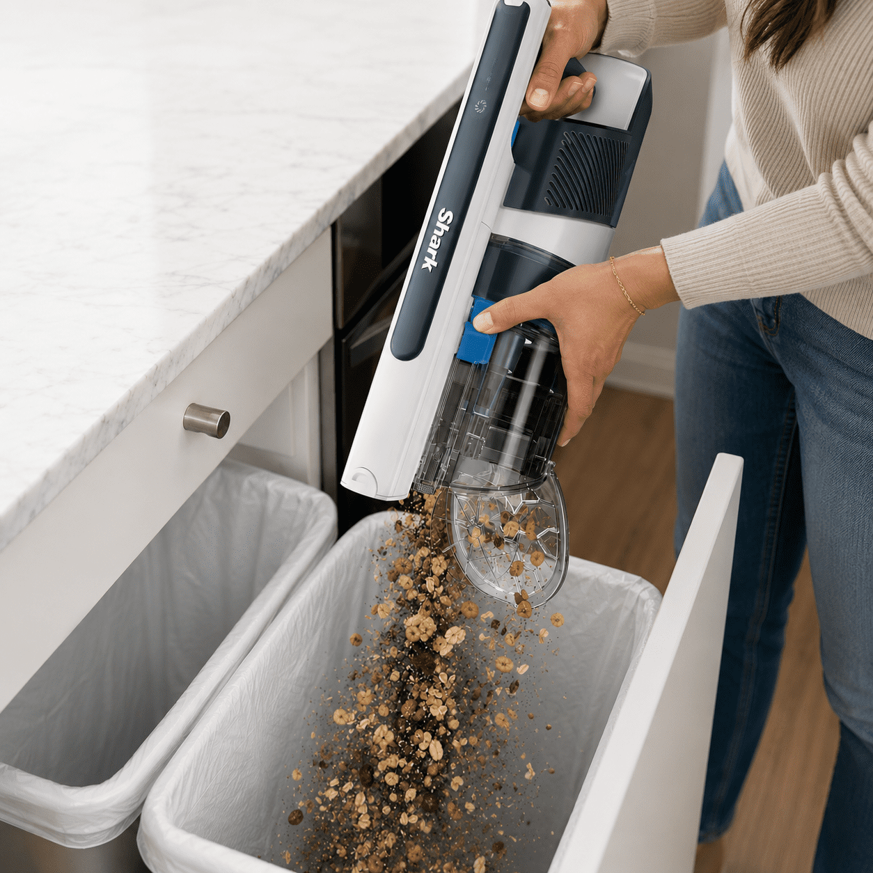 Shark PowerPro Pet Cordless Stick Vacuum, FloorDetect Technology, HEPA Filter, Carpets & Hardfloor, 50 Min Runtime, IZ373H Teal