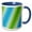 Blue/White, variant on 3drose, Lime to Turquoise Stripes, 15oz Mug