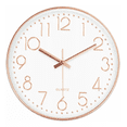 thumbnail image 1 of Reloj De Pared Dormitorio Y Salón Cuarzo Blanco Borde dorado, 1 of 5