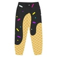 thumbnail image 2 of Girls Boys Pants Elastic Waistband Sweatpants With Melting Ice Cream Cone Pattern Funny Jogging Baseball Style Sports Pants Black 10-11 Years, 2 of 5