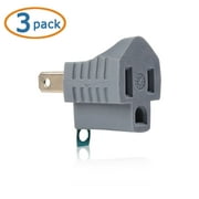 Cable Matters (3-Pack) Polarized Grounding Adapter in Grey (Allows A 2-prong Outlet To Accept 3-prong Plugs)