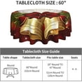 thumbnail image 5 of Tablecloth Merry Christmas Bell Snowflake Round 60 x 60 Inch Table Cover Polyester Stain and Wrinkle Resistant Table Cloth for Kitchen Dining Coffee Party, 5 of 6