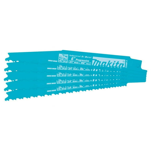 Makita 723080-A-5 6 All-Purpose Recipro Saw Blade, Progressive, 5/pk