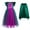 Green 2pcs, variant on IBTOM CASTLE Kids Girls Witch Costume Tulle Dress Velvet Hooded Cloak Wigs Set Halloween Cosplay Birthday Party Carnival Dress up Outfit 7-8 Years Green 3pcs