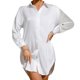 thumbnail image 1 of Camisa de pijama de seda helada para mujer: ropa sexy para estar por casa, manga larga, tejido de poliéster, adecuada para primavera/verano, corte holgado, 1 of 8