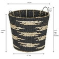 thumbnail image 2 of Household Essentials Tapered Woven Basket, Large Decorative Basket with Handles, Black and White Pattern, 2 of 7