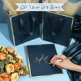 thumbnail image 3 of 24 Pack Navy Blue Metallic Gift Bags with Handle & Tissue Paper - Gold Foil Wedding Birthday Party Return Gifts, 3 of 5