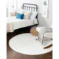thumbnail image 2 of Unique Loom Solo Collection Solid Plush Kids Round Rug, 8', Snow White, 2 of 2