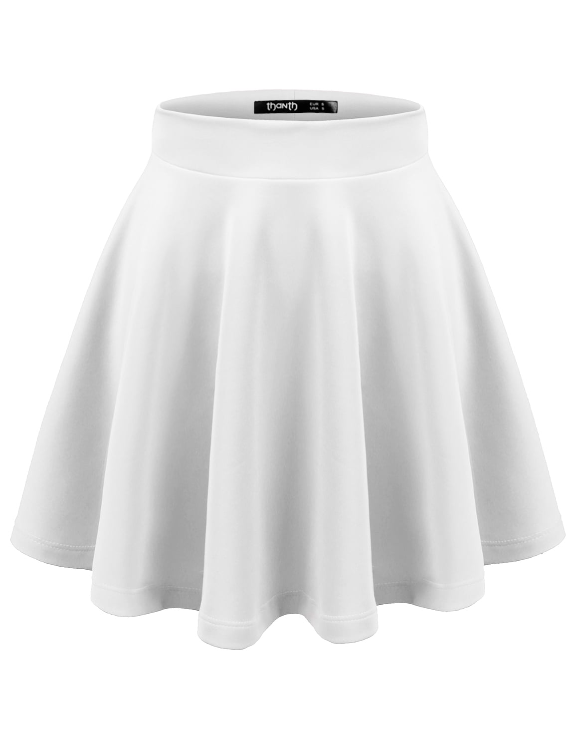 plus size white flare skirt
