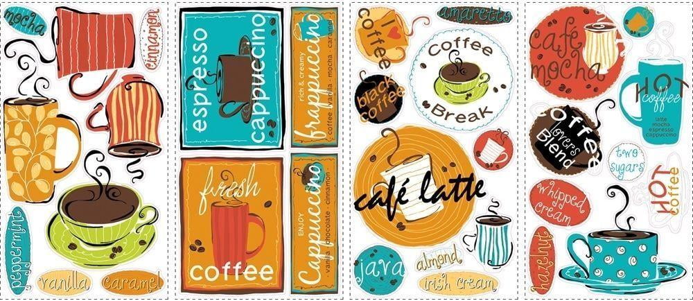 Love of Coffee Wall Decal cup mug sticker kitchen decor java heart quote mural 