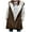 Brown, variant on Ladies Sherpa Fleece Lined Long Vest Jackets Hoody Pockets Sleeveless Coat Horn Buttons Faux Suede Thick Cardigan (X-Large, Wine)