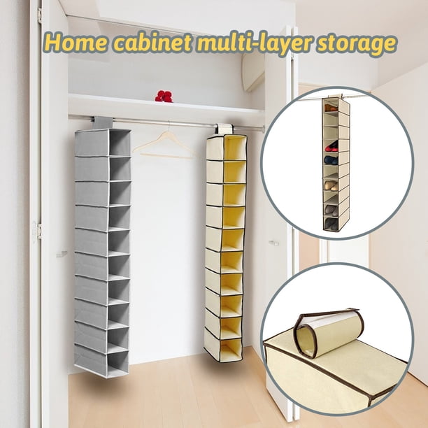 Xihbxyly Bolsa para Guardar Zapatos de 10 Capas, Organizador Colgante Duradero, Tejido Transpirable, Solución para Armarios y Guardarropas, Diseño Que Ahorra Espacio, Fácil Instalación, Multiusos, Ta