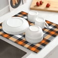 thumbnail image 6 of Uemuo Orange Plaid Pattern Dish Drying Mat,16*18 inch Absorbent Dish Drainer Kitchen Counter,Large Size Dish Drying Pad for Countertops,Sinks,Draining Racks, 6 of 6