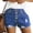 #8Blue, variant on Womens 4 Button Denim Shorts, High Rise Ripped Frayed Edge Summer Wear