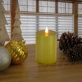 thumbnail image 3 of HGTV Home Collection Georgetown Real Motion Flameless Candle With Remote, Gold with Warm White LED Lights, Battery Powered, 8 in, 3 of 5