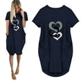 thumbnail image 2 of Fesfesfes Womens Dress Floral Print Round Neck Spring Dress Loose Casual Short Sleeve Women's Every Day Pullover Dress, 2 of 7