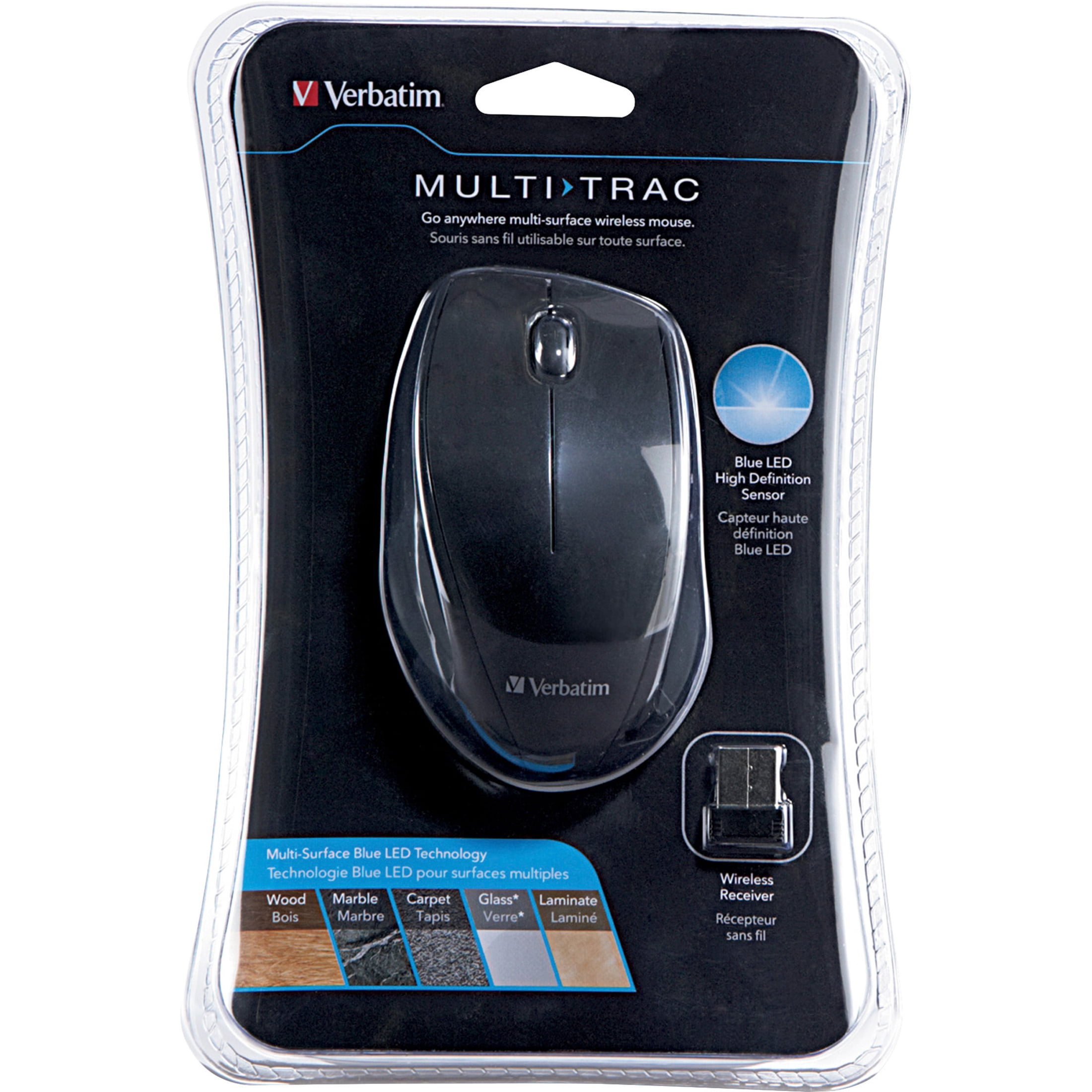 Verbatim, VER97992, Wireless Multi-trac LED Optical Mouse, 1, Black