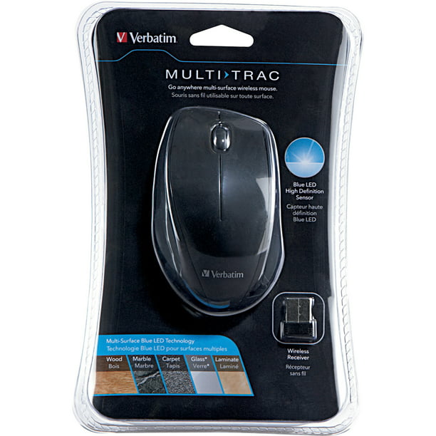 Tilbagekaldelse tøj forsikring Verbatim Wireless Notebook Multi-Trac Blue LED Mouse - Black Blue Optical -  Wireless - Radio Frequency - Black - USB 2.0 - Scroll Wheel - 2 Button(s) -  Walmart.com
