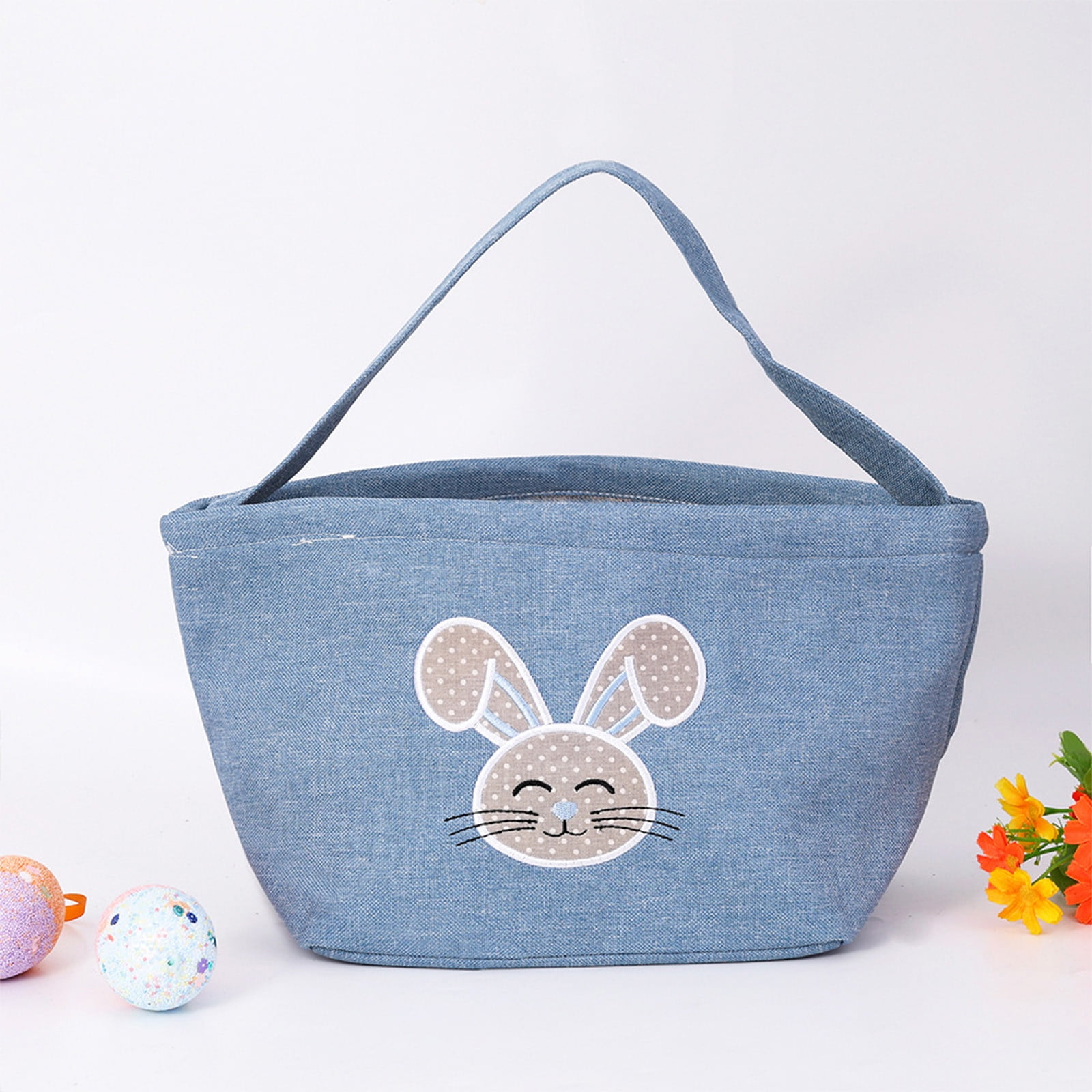 Lunxisen 4 Pcs Easter Basket Ear Bag Decoration Imitation Linen Holiday Gift Party Favor Spring Celebration