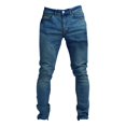 thumbnail image 2 of Jean High Waisted Pants for Men Blue Men's Skinny Stretch Ripped Tapered Leg Jeans Light, 2 of 7
