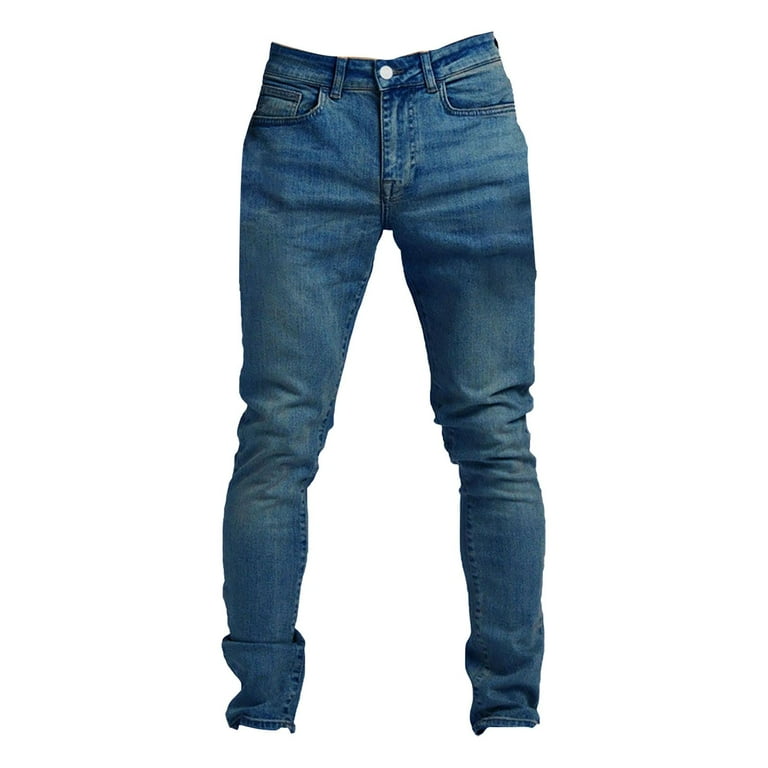Jean High Waisted Pants for Men Blue Men's Skinny Stretch