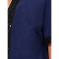 thumbnail image 5 of INSPIRE CHIC Women's Cropped Bolero Sequined Trim Short Sleeves Open Front Shrugs L Dark Blue, 5 of 6