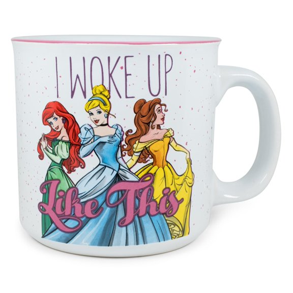 Disney Princess "I Woke Up Like This" Ceramic Camper Mug | Holds 20 Ounces